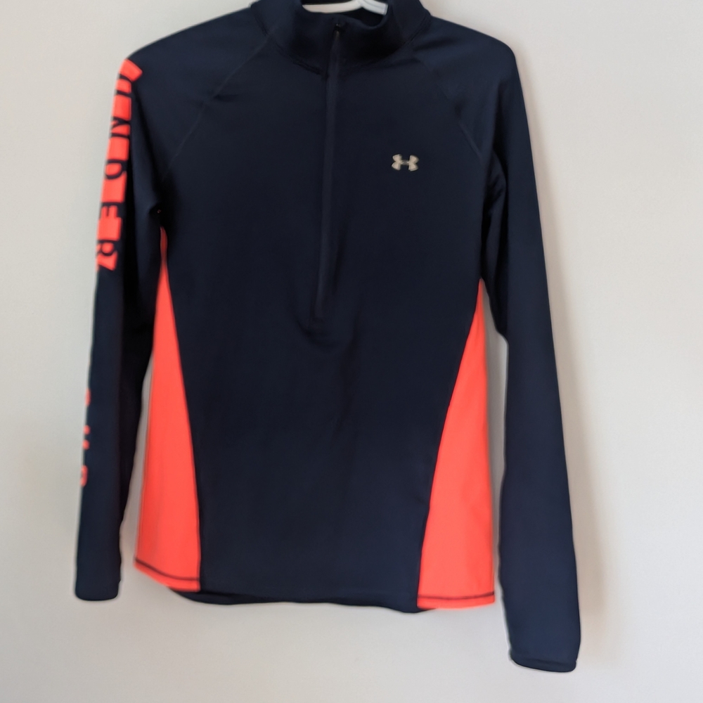 Under Armour Women's Navy and Orange Top